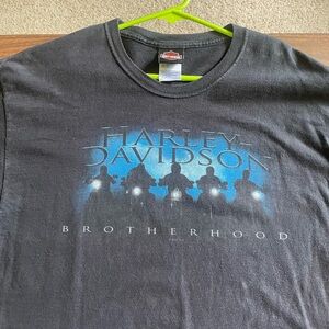 Harley-Davidson Black Short Sleeve Tee Brotherhood Design